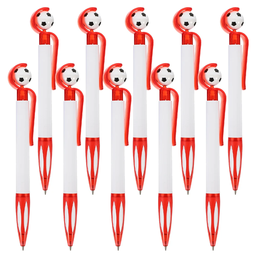 

10 Pcs Modeling Student Ballpoint Pens Soccer Themed Plastic Football Stationery Party Favors