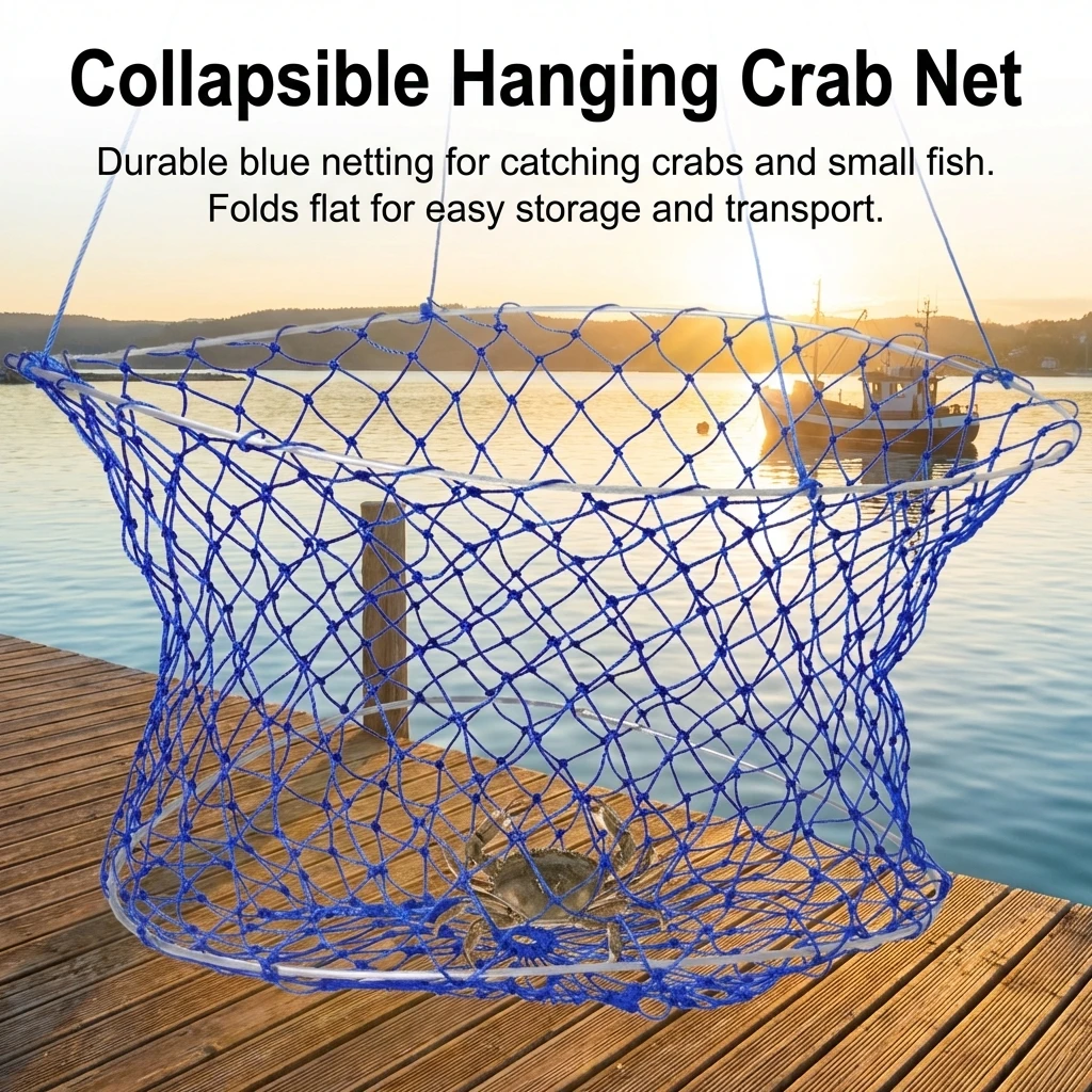 

Fishing Shrimp Net With Reinforced Weaving Foldable Large Mesh Open Mouth For Outdoor Catching Fish Crabs