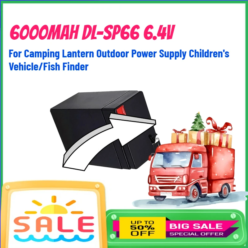 

6000mAh DL-SP66 6.4V Battery for Camping Lantern Outdoor Power Supply Children's Vehicle/Fish Finder Rechargeable Batteries