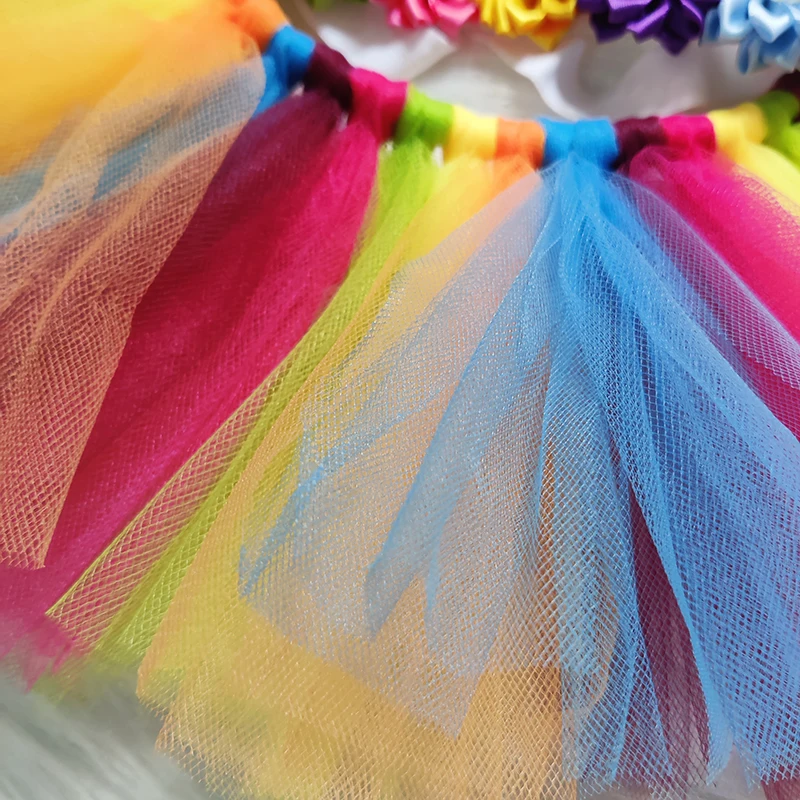 Rainbow Baby Tutu & Headband Set – Perfect Photography Prop for Special Occasions, Soft Polyamide Material, Ideal Gift, Ages 0-3 image 5