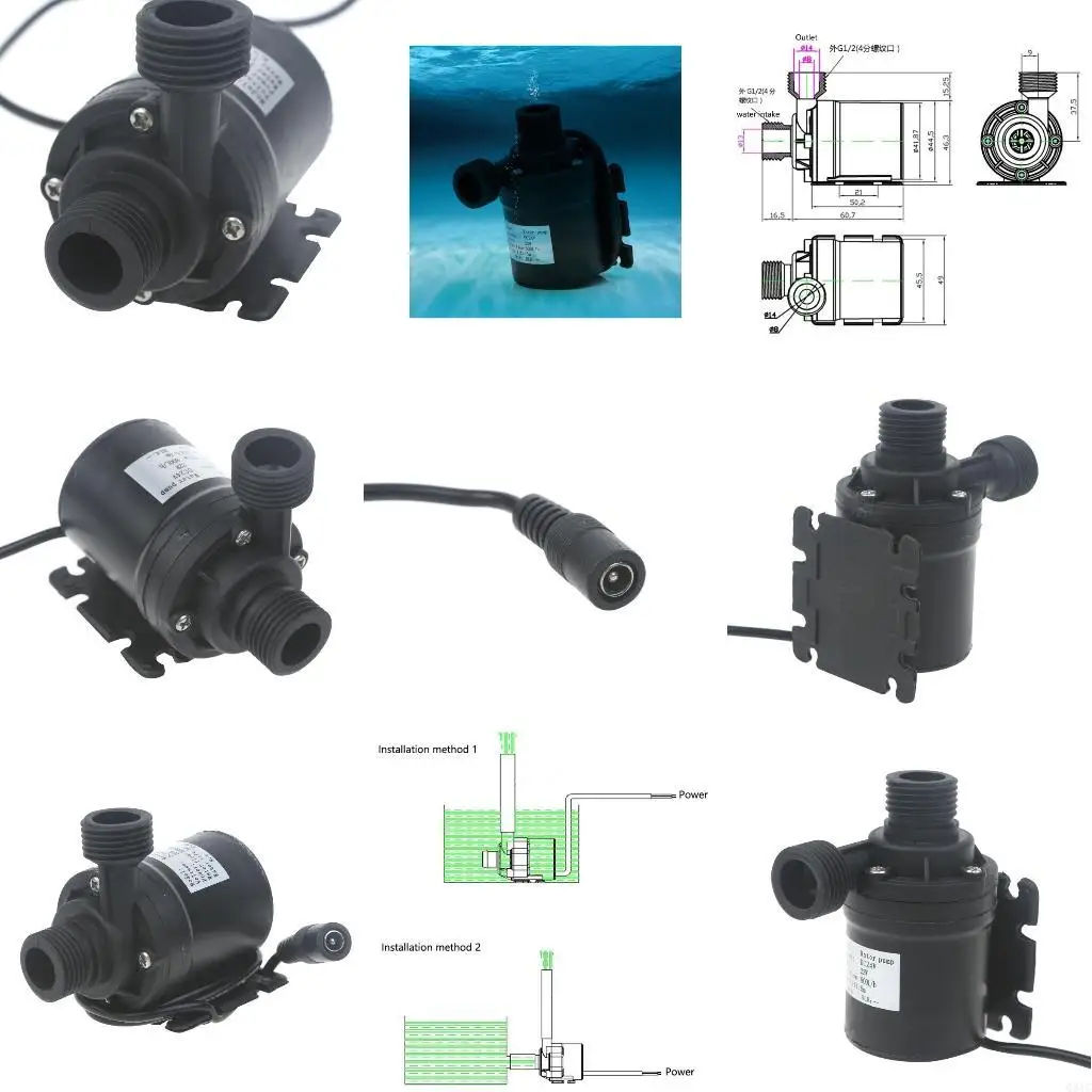 

Q81C 24V Mini Minible Water Micro безмолковые моторные водяные насосы для рыбы для бассейна бассейна аквариум 8