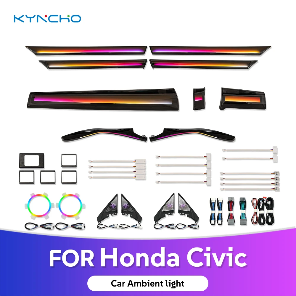

KYNCHO for Honda Civic 2016-2021 LED Car Ambient Light Modification Symphony GK7 GK8 Lighting Lamp Automotive Ambient Lighting