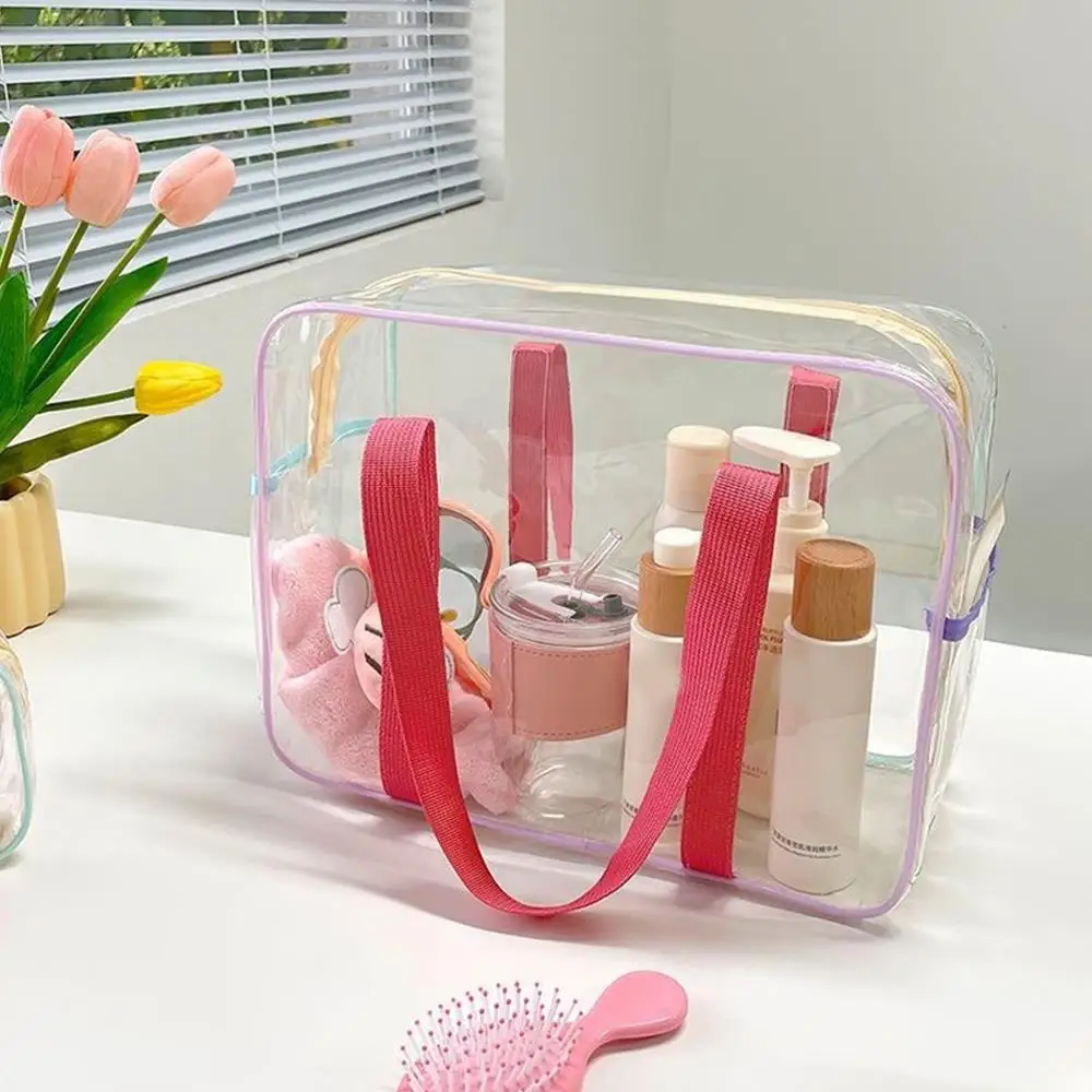 PVC Transparent Jelly Bag Toiletries Bag Cosmetics Bag Makeup Bag Storage Beach Bag Trip Swimming Waterproof Travel Business Bag