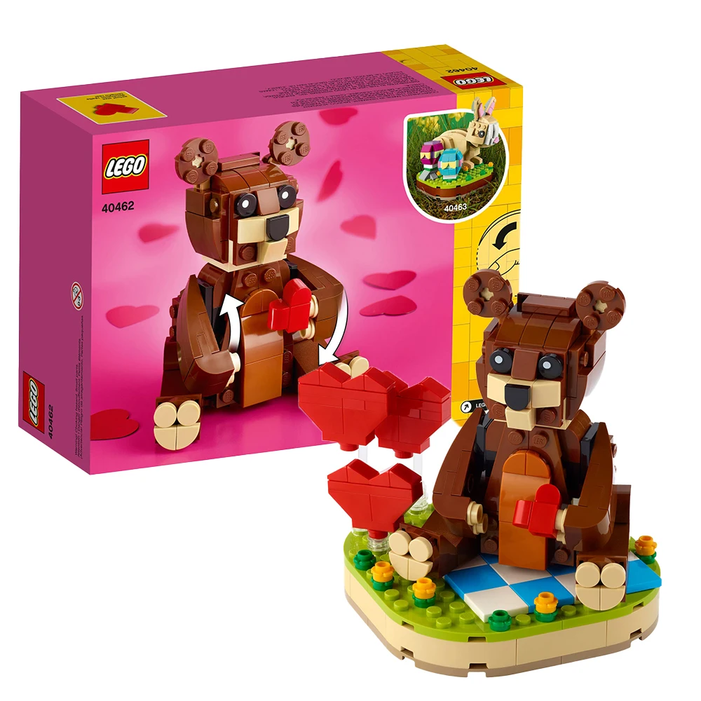 

Lego Block Square Head Series 40462 Valentine's Day Bear Toy Blocks Boys and Girls Gift