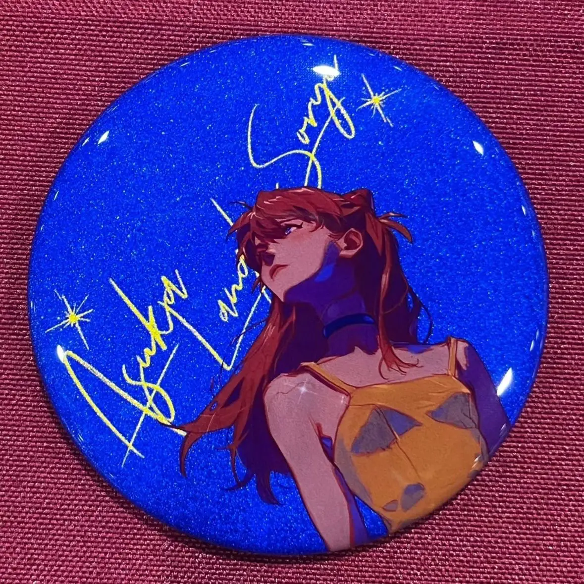 Asuka Starlit Sky Badges Kawaii Blue Brooch Anime Goods Collection Bag Ornament Cartoon Badge Kawaii Accessories Friend Gift