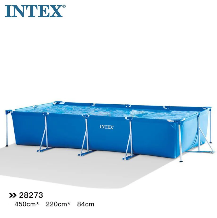 Hot Sell INTEX 28273 Rectangular Bracket Swimming Pool 450*220*84cm With Pump Filter For Adult And Children