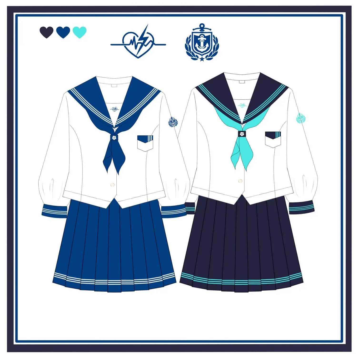 Abito da marinaio uniforme Vita da donna Manica corta Manica lunga Stile giapponese Stile college Abito basic Due colori Gioco di ruolo Scuola