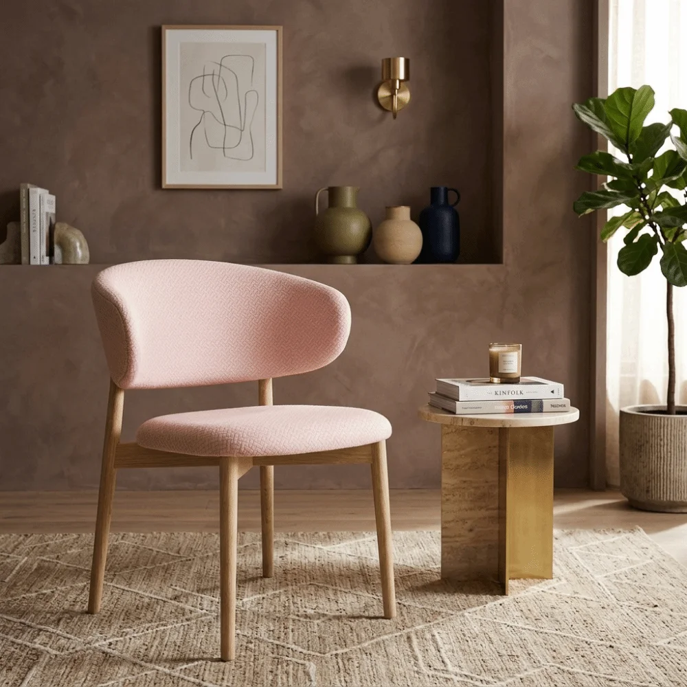 Elastic Dining Chair Cover Dustproof Full-Coverage Curved Back Chairs Cover Jacquard Solid Color C-Shaped Backrest Chair Cover