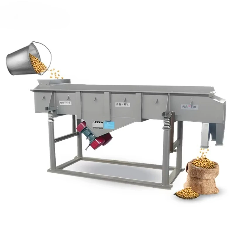 Efficient Soybean Sieving Machine Linear Vibrating Screen with Motor Filter Sieve for Food Processing Best Price in China