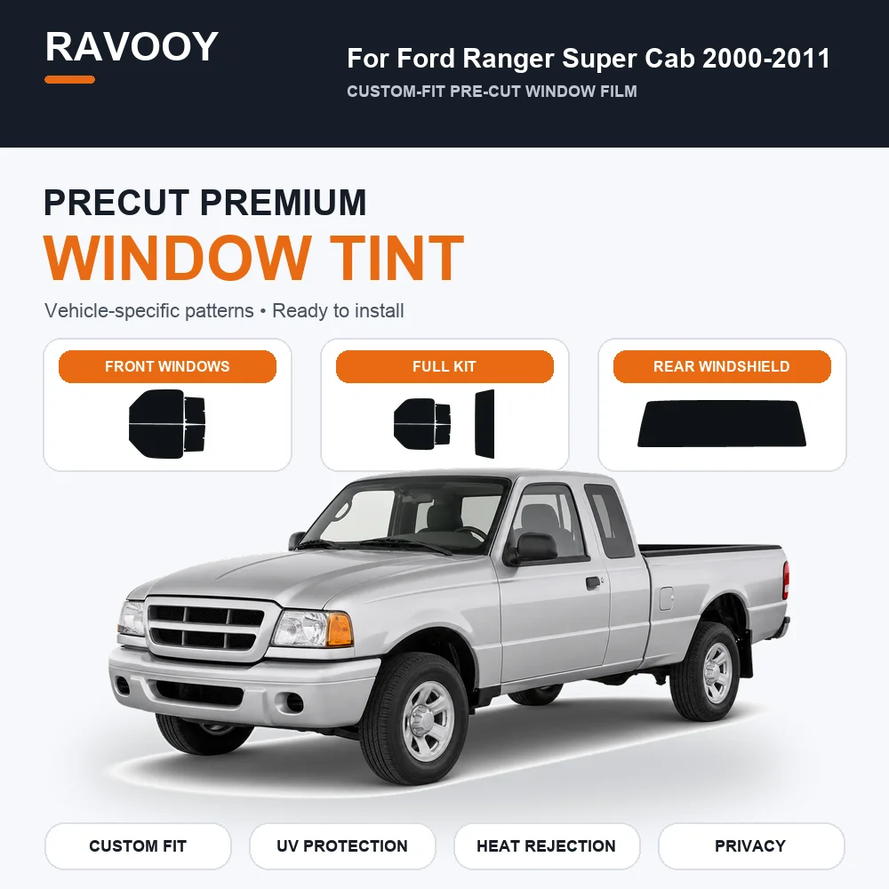 Premium Precut Window Tint Kit Front Windows Rear Windows Rear Windshield For Ford Ranger Super Cab 2000-2011 Nano Ceramic Film
