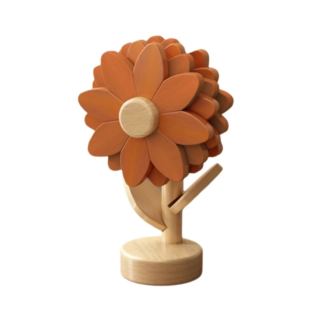 

5 Piece Home Decoration Anti Scalding Sunflower Coaster Set Non-slip Wood Placemats Heat-resistant Insulation Mat Gift