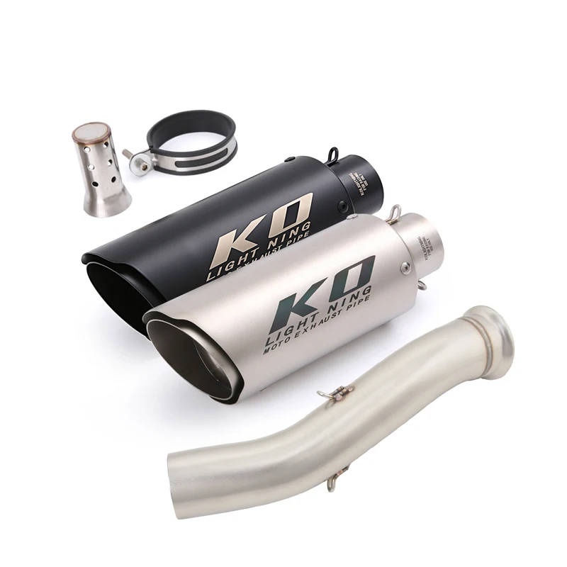 For CFMOTO NK800 2023-2024 Motorcycle Exhaust Muffler Mid Link Pipe White/Black/Blue Stainless Steel Without DB Killer Slip On