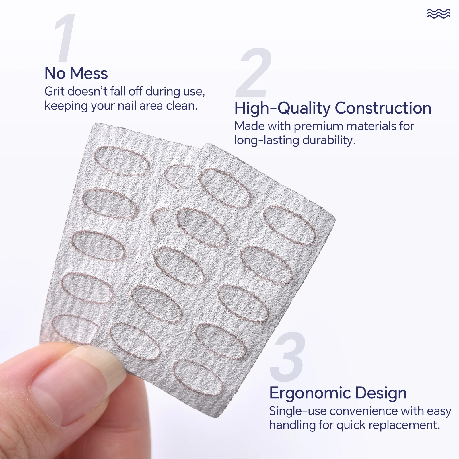 Graue Nagelfeile 50 Stück 100/240 #   KADS Poliernagel-Nagelhautschieber, selbstklebendes Sand-Set, Werkzeuge zur Maniküre-Behandlung