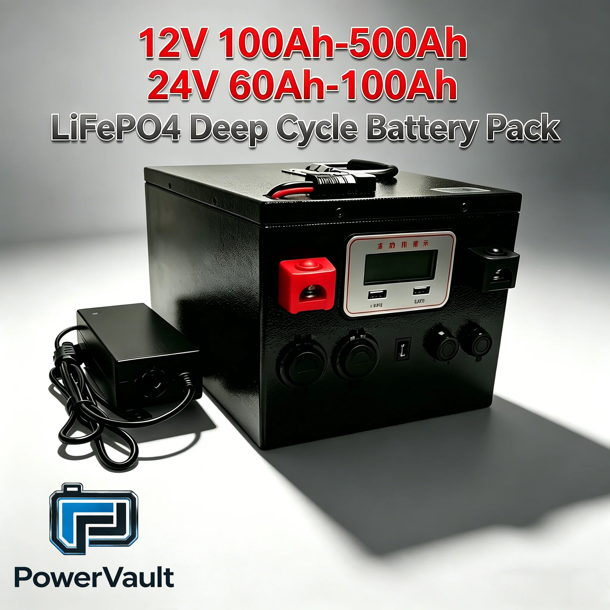 

Rechargeable 12V 24V 50Ah-100Ah-300Ah-500Ah LiFePO4 Deep Cycle Battery Pack for Golf Carts Vehicles Electric Dirt Bike Power