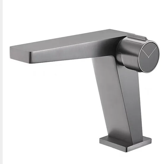 

Brass Single-Handle Milk White Hot and Cold Faucet with Gun Gray Finish Single Hole Mount for Kitchen and Bathroom Use