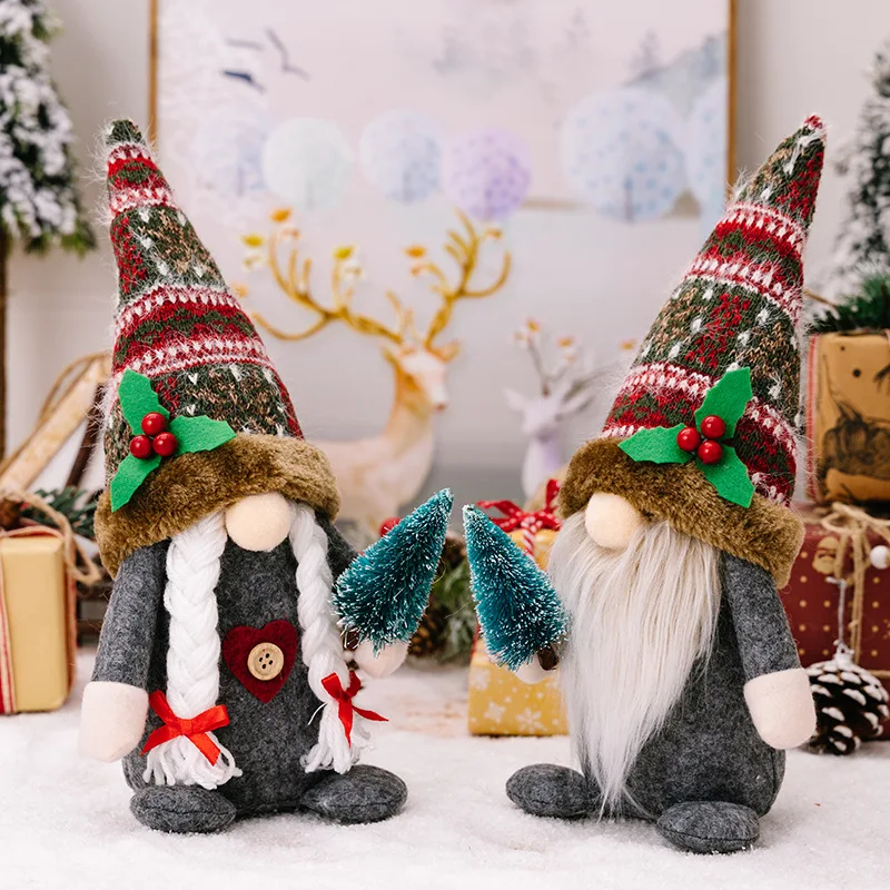 Christmas decorations creative American village dwarf doll decorations Forest elderly faceless doll doll