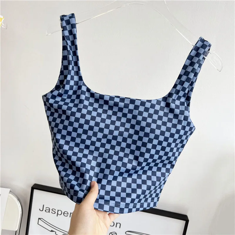 Women Lattice Vest Tape Yoga Crop Top High Impact Sports Bra Workout  Fitness Bra Padded Push Up Running Clothing