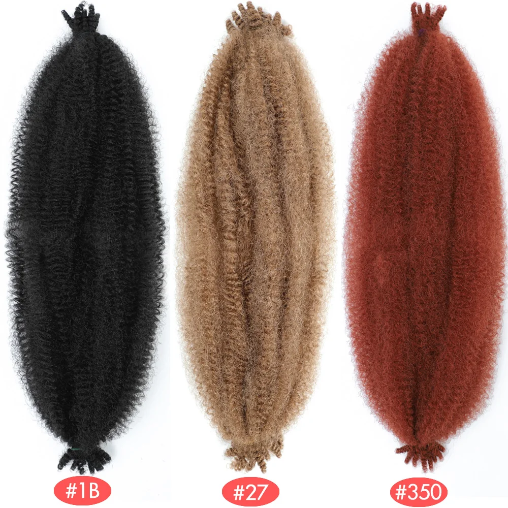 24inch Springy Afro Kinky Braiding Hair 18” Soft Marley Kinky Twist Braiding Hair for Goddess Faux Locs Crochet Hair Synthetic