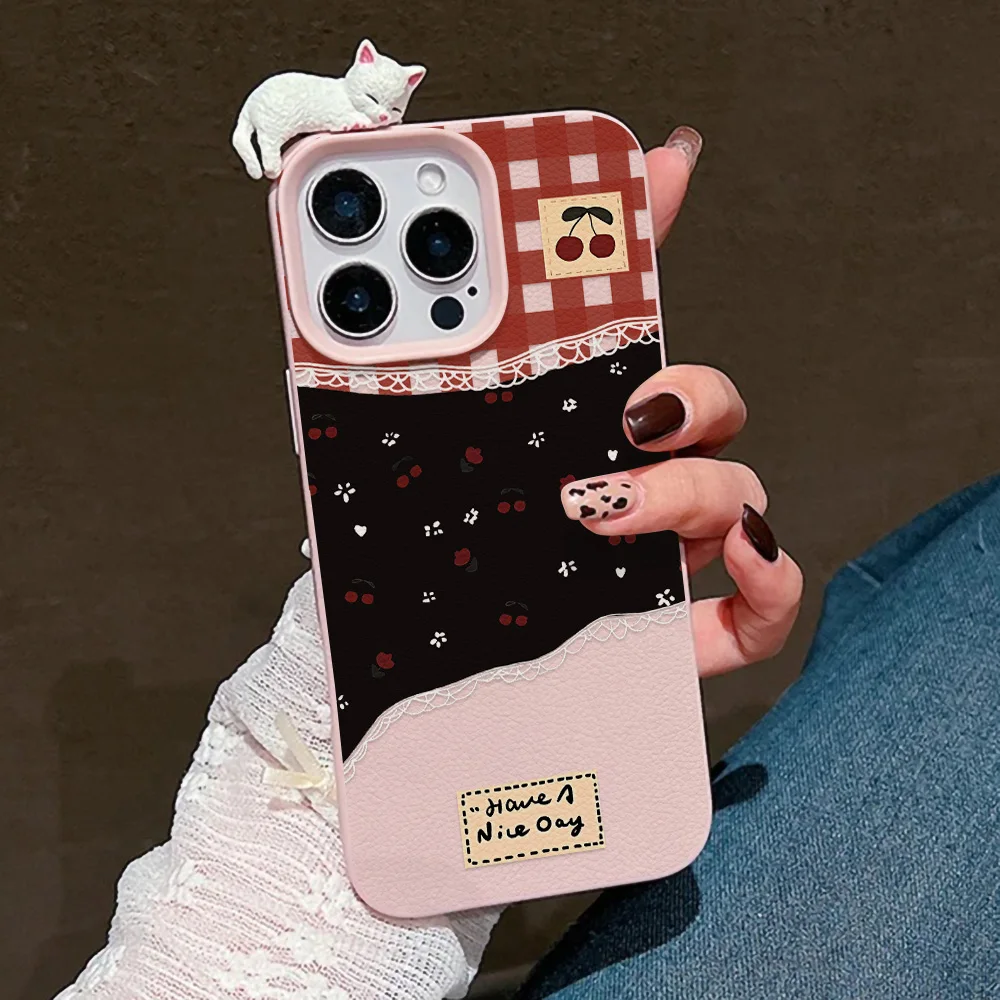 لطيف القط ثلاثية الأبعاد قضية الهاتف آيفون 17 غطاء آيفون 12 15 13 14 11 17 16 برو ماكس 16 زائد 17 الهواء iPhone17 iPhone11 لينة فوندا غطاء #2