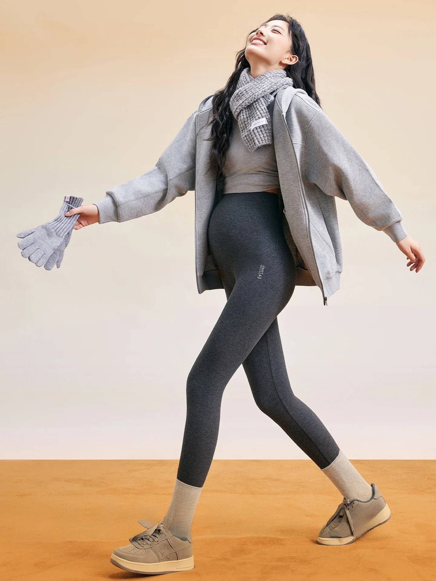 กางเกงโยคะเอวสูง Materni สวมใส่สบาย รองรับหน้าท้อง เหมาะสำหรับใส่เป็นเสื้อนอก ฤดูใบไม้ผลิ ฤดูใบไม้ร่วง ผ้าผสมฝ้าย กางเกงขายาวสำหรับผู้หญิง