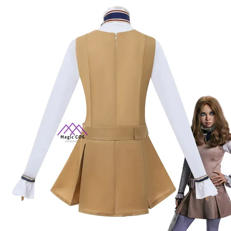 Movie M3GAN 2.0 Cosplay Love Live Role Playing Megan Costume Clothes Brown Uniform Dress for  Kids Adult  Women Comic Con Suit