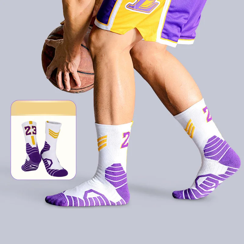 Calcetines de tubo de baloncesto para hombres y niños, calcetines deportivos largos, toalla gruesa, práctica, correr, SH01