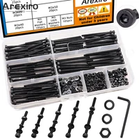 420 tornillos negros M3 con cabeza hexagonal Allen, M3 x 30/35/40/45/50mm, Kit combinado de arandela de tuerca de perno de tornillo métrico, acero de aleación de grado 12,9