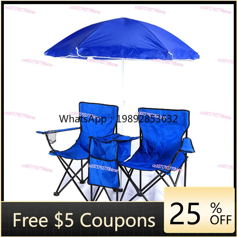 

Новое портативное складное пляжное кресло для отдыха на природе с защитой от солнца, сумкой-холодильником и двойным сиденьем