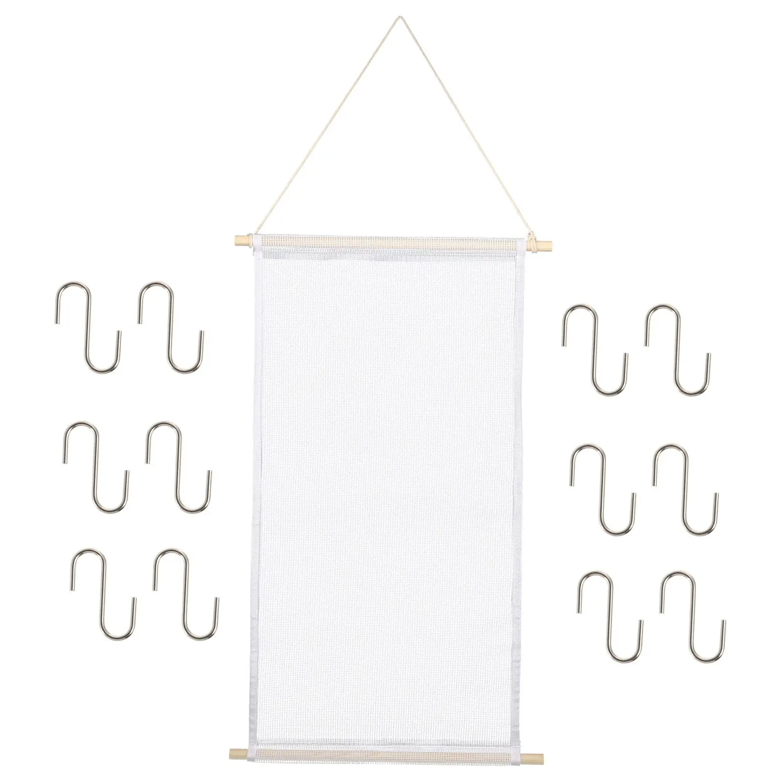 

Wood Jewelry Rectangular Shape Earrings Holder Wall Mounted Hanging Stand Organizer Rack Decorative Jewelry Display Earring