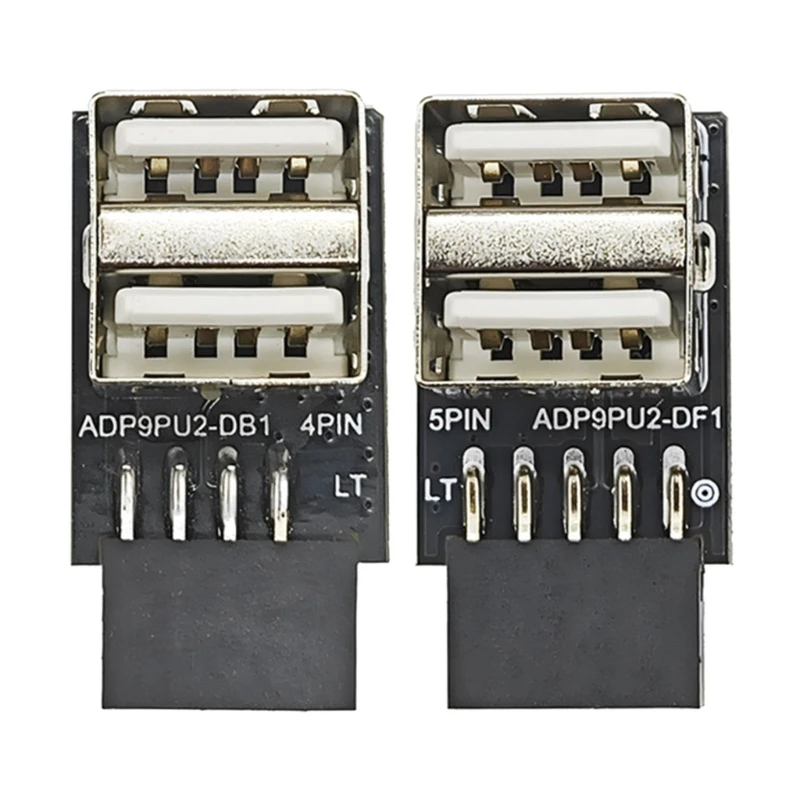 9Pin To USB 2.0 Adapter Expansion Board Motherboard 9P to USB Conversion USB 2.0 9Pin to Female Double Layer for USB