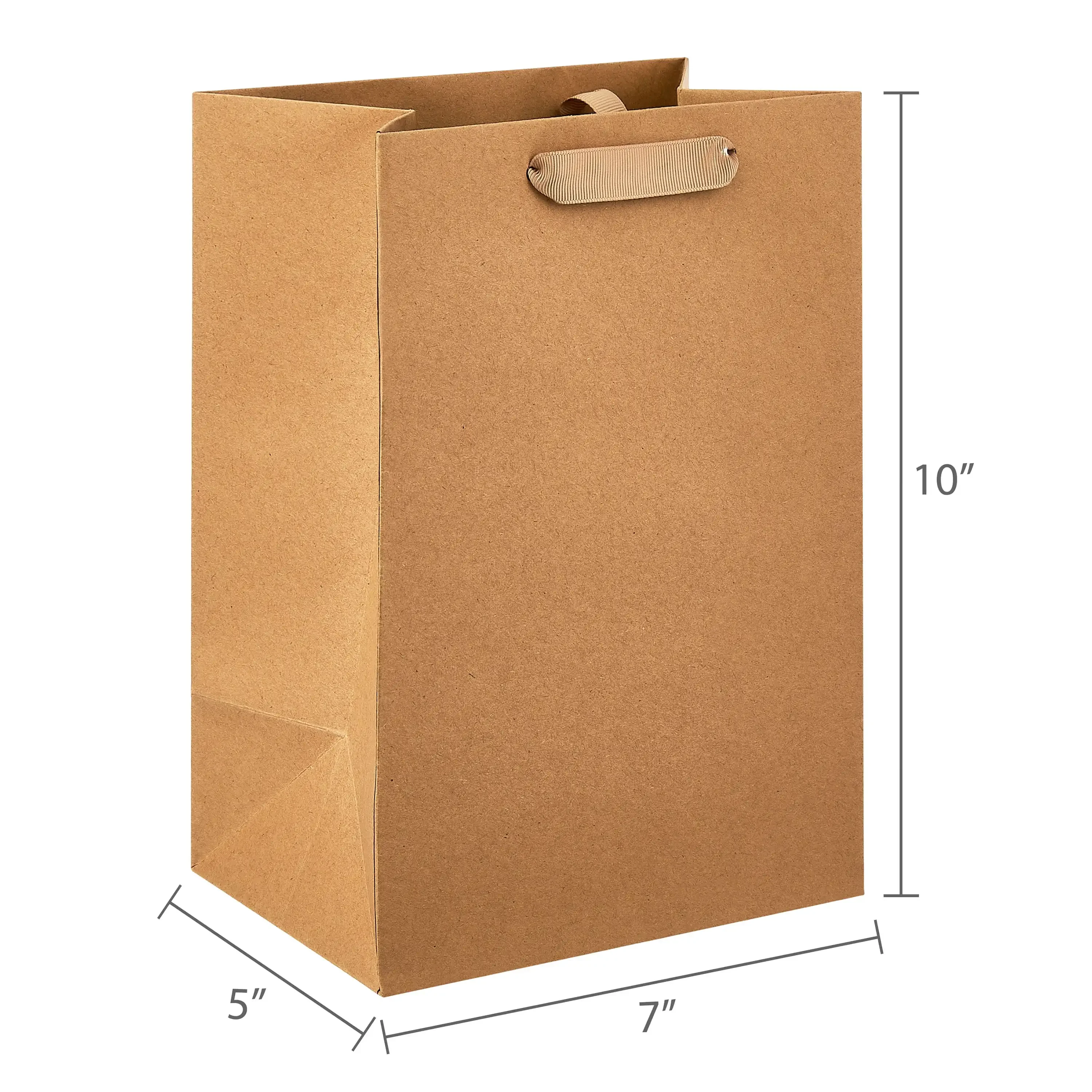 Large Brown Kraft Gift Bags, 7" x 10", 3 Count image 2