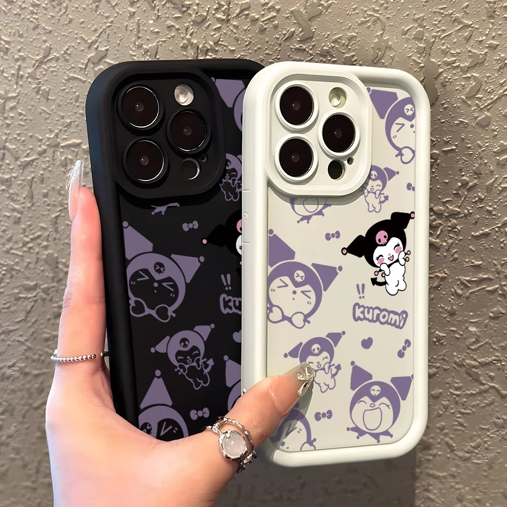 Cute Kuromi Phone Case for Samsung Galaxy A73 A71 A55 A54 A53 A52 A51 A34 A33 A32 A23 A14 A13 A12 A06 4G 5G Soft Ladder Cover