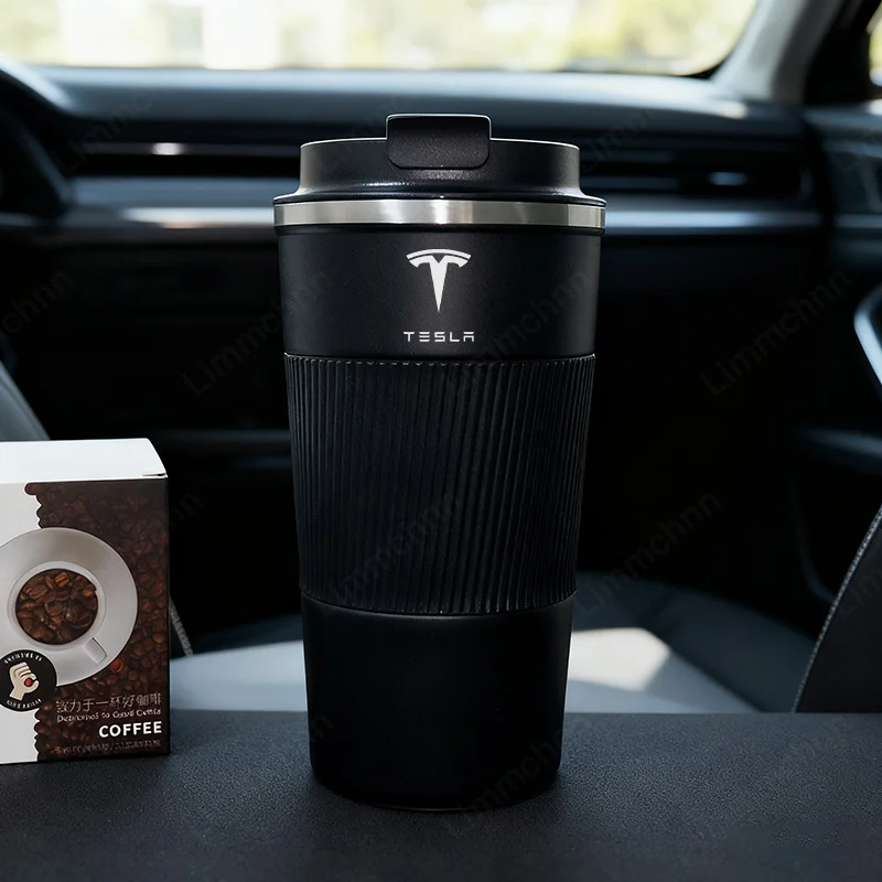 

For Tesla Model 3 Model S X Y Roadster SpaceX Portable Stainless Steel Coffee Cup Office Mug Car Water Cups Logo Mug Car Sticker