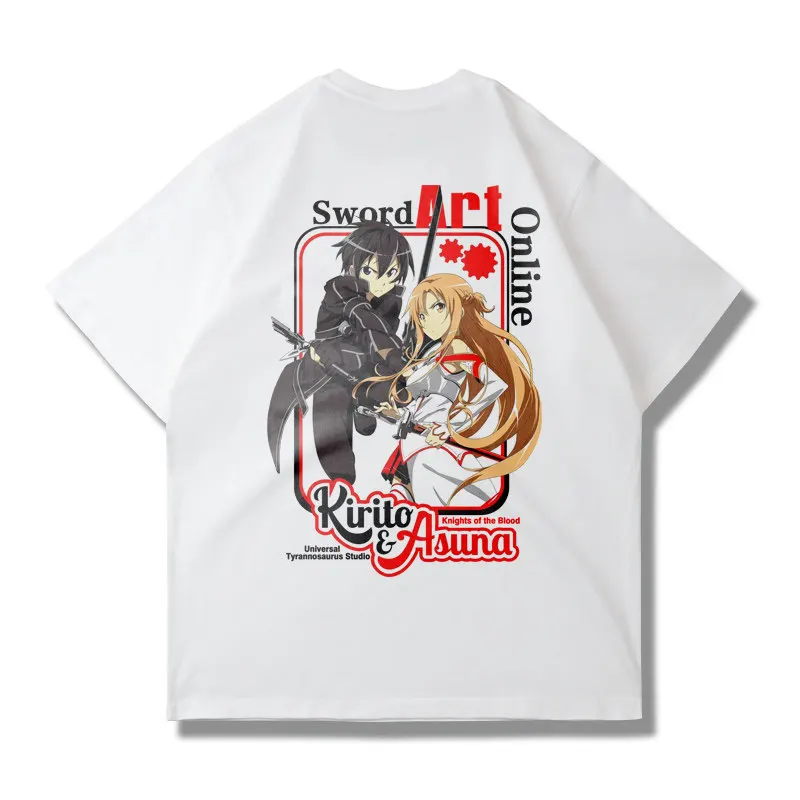 Anime SAO Sword Art Online Kirito Asuna Asada Shino Cosplay Short Sleeve T Shirt Women Men Aesthetic Graphics Tshirt Cotton Tees