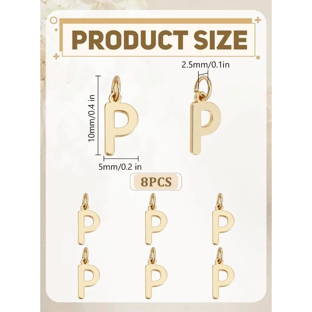 8 قطعة حرف P سحر صنع المجوهرات سحر A-Z الأبجدية قلادة لصنع المجوهرات قلادة سوار اليدوية