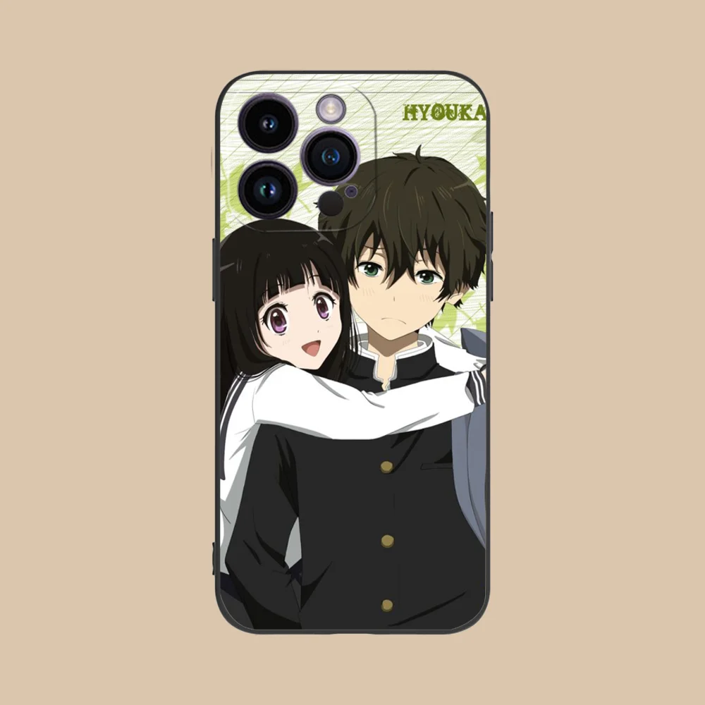 Hyouka Anime 전화 케이스 iPhone 16 15 14 13 12 11 X XR XS 8 7 Pro Max Plus 미니 블랙 커버 스마트 폰 핸드폰