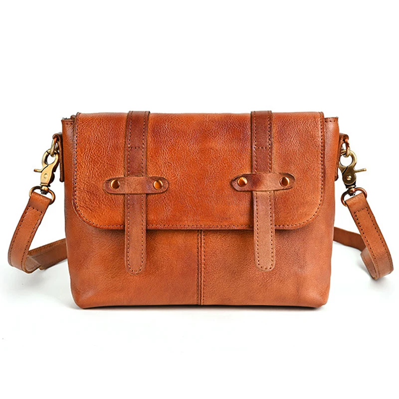 

Классическая винтажная сумка через плечо из натуральной кожи для женщин, ретро-стиль, повседневная сумка-мессенджер