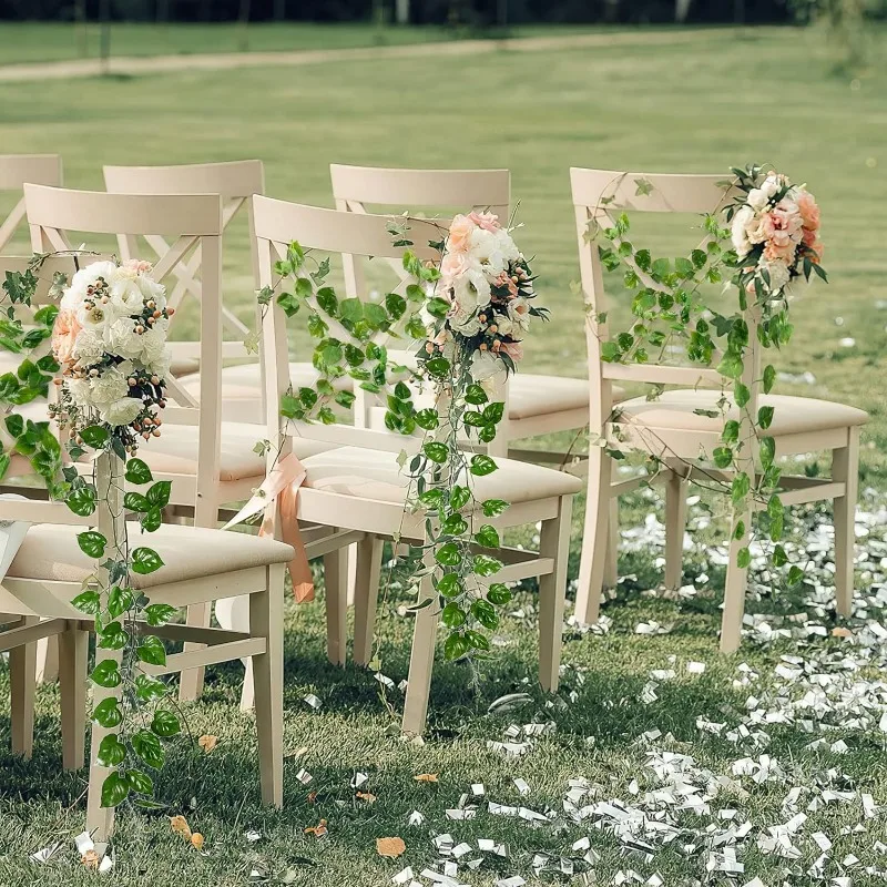 Guirxiété de Feuilles de Lierre Vert Artificiel en Rotin, Fausses Fleurs, Plantes pour Jardin, ixde Mariage, Décoration de Maison