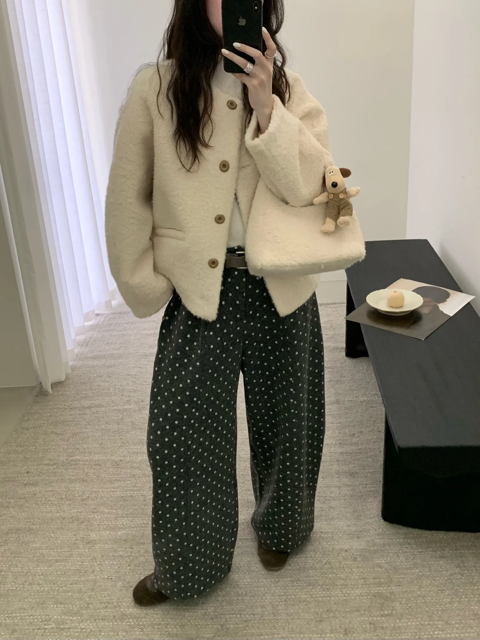 

Утепленная стеганая куртка Laid-ba Sle с круглым вырезом, с меховыми и кожаными вставками, повседневная, свободного кроя, теплая, осенне-зимняя верхняя одежда