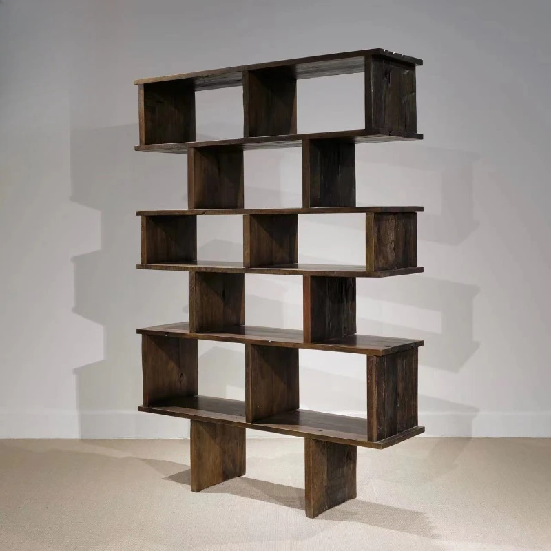 

Bookshelf Solid wood Old wood Designer combination shelf Nordic minimalist display shelf Household