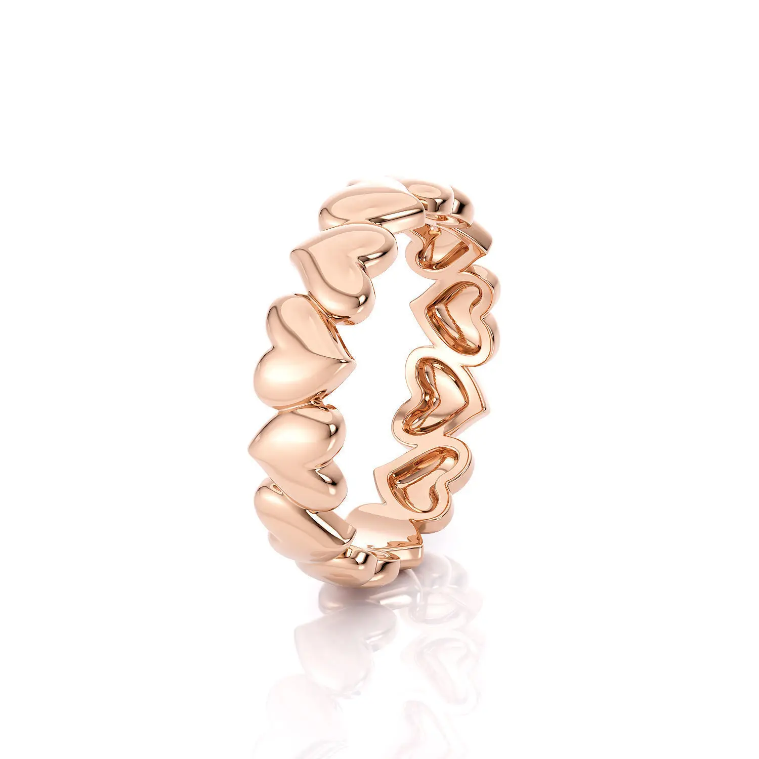 Foydjew 2024 Nieuwe Trend Hart Ontwerp Ring Mode Eenvoudige Eeuwige van Hart Bruiloft Verloving Rose Goud Kleur/Goud kleur Ring