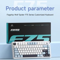 AULA F75 Original OEM Customized Game Mechanical Keyboard Hot-Swap PBT 75% RGB Bluetooth 5.0/2.4G Wireless/Wired Gasket 80 Keys