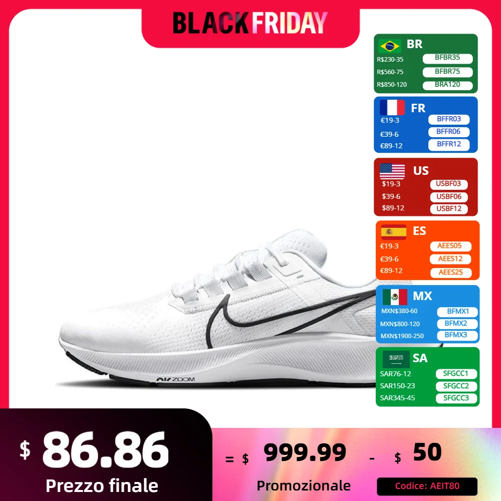 Nike Original Man and Weman sneakers New Arrival Air Zoom Pegasus 38 low Sneakers  Lightweight and breathable Running Shoes