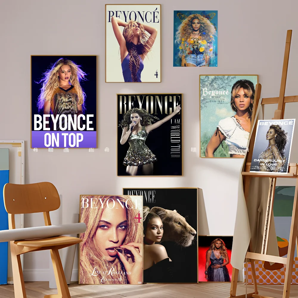 Beyonce Music Album Star Movie Sticky Posters Retro Kraft Paper Sticker DIY Room Bar Cafe Aesthetic Art Wall Painting