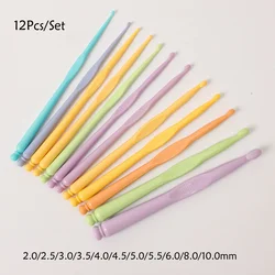 12Pcs Color Knitting Needle 2-10mm Household Sewing Supplies Crochet Set Plastic Crochet Set Knitting Hook DIY Knitting Tool