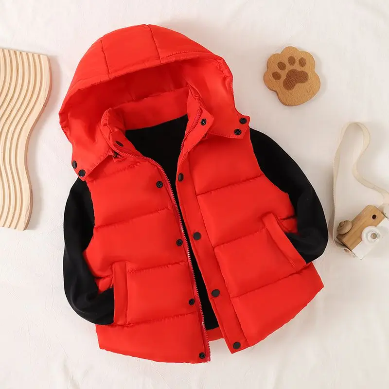 3-10 Years Old Children\'s Vest Trendy Warm Vest for Boys and Girls Fashionable Casual Autumn and Winter Kids Waistcoat Top