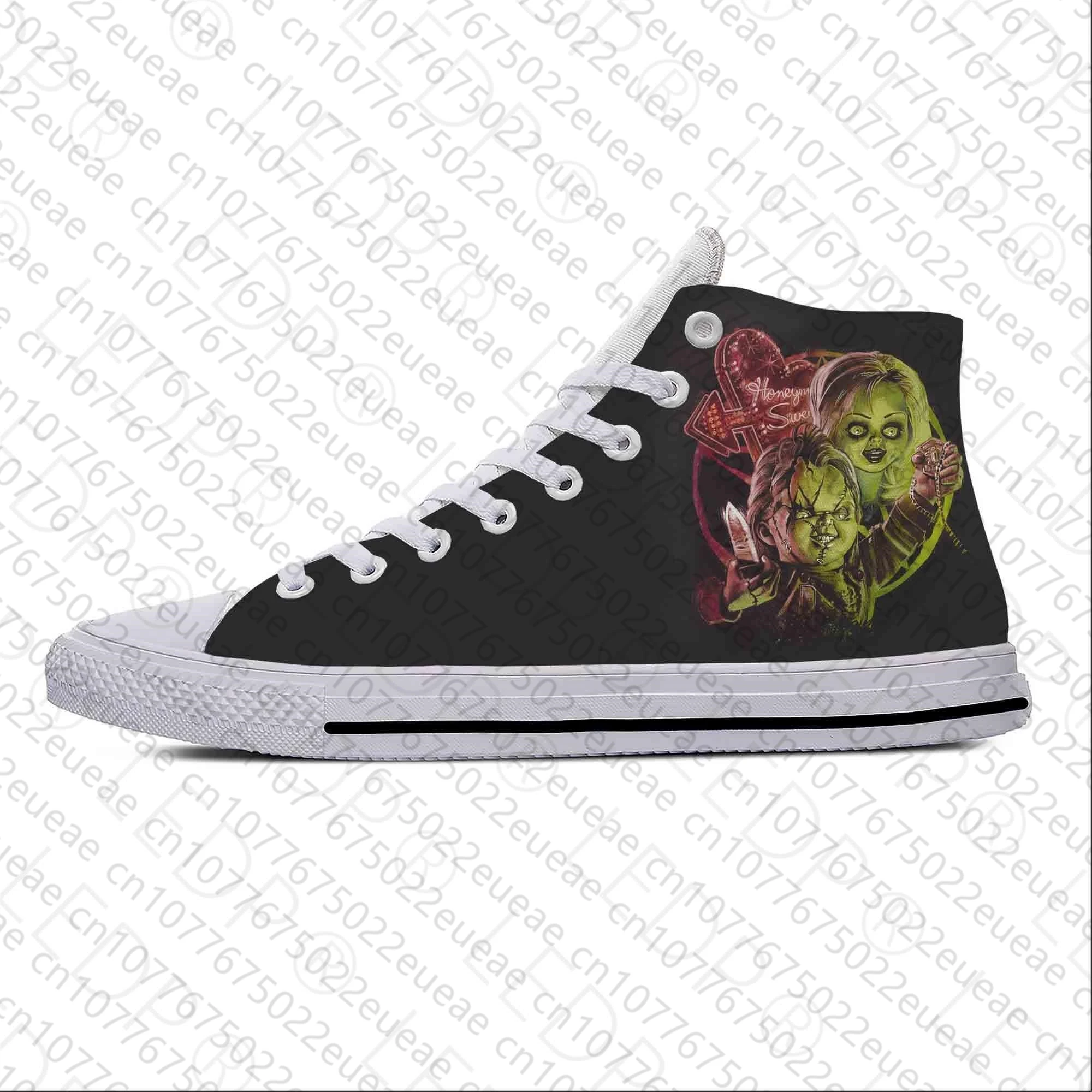 Heiße Anime Cartoon Manga Kinder spielen Chucky Horror Casual Stoff Schuhe High Top leichte atmungsaktive 3D-Druck Männer Frauen Turnschuhe