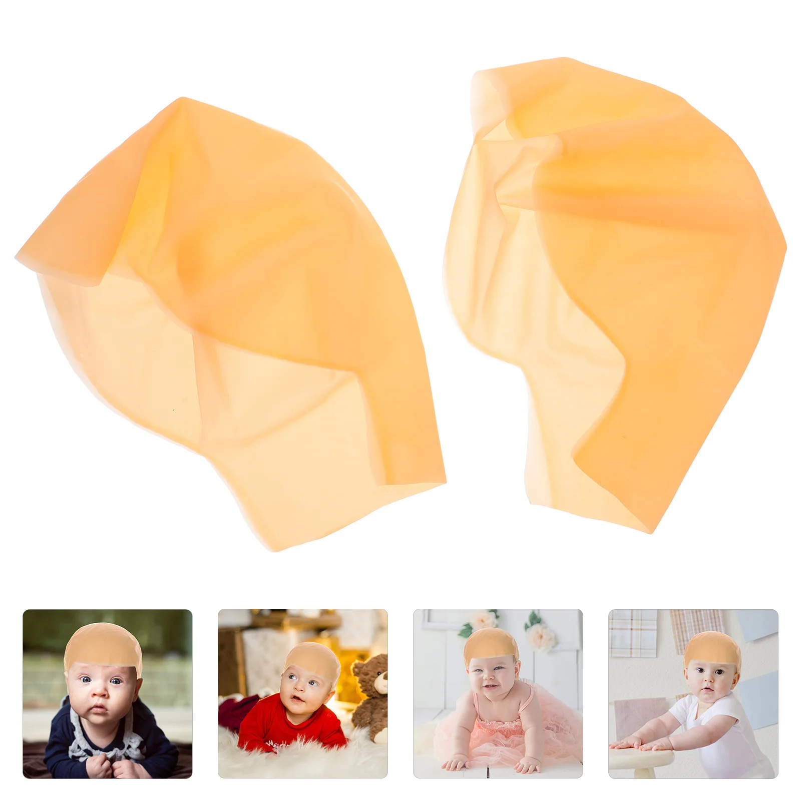 2 Pcs Headgear Bald Monk Child Cap for Children Emulsion Halloween Decor Makeup