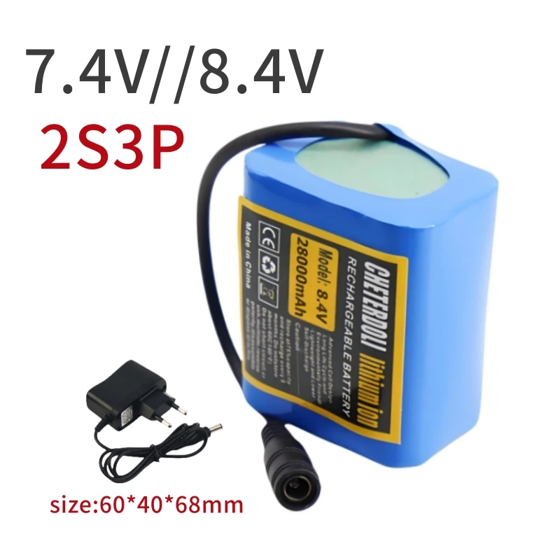 بطارية ليثيوم 8.4 فولت 10 أمبير 2s3p 18650، BMS مدمجة لأضواء الدراجة 7.4 فولت 8.4 فولت وأضواء الصيد والقوارب التحكم عن بعد