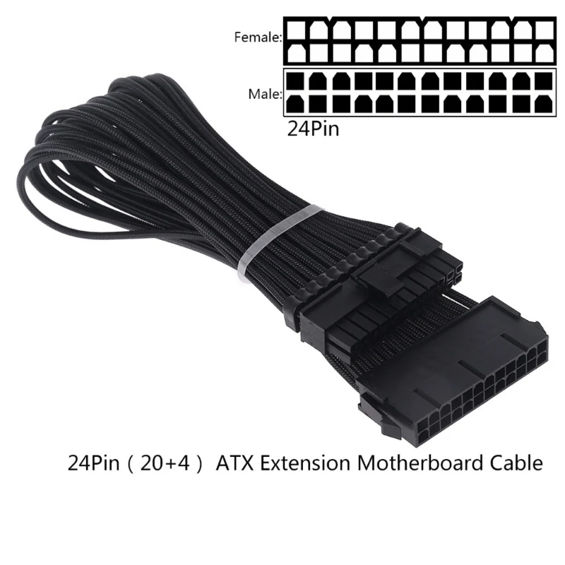 24-PIN A tx/eps/ 8-Pin PCI-E GPU/8pin cup/ 6-PIN pcie/ 4-PIN CPU ปลอกสายเคเบิลต่อสายเคเบิลพลังงานใช้งานง่าย